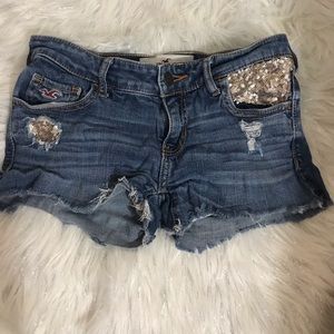 Hollister jean shorts with sequins